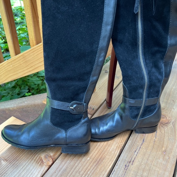 Cole Haan "riding" boots - suede and leather with zipper. - Picture 1 of 6